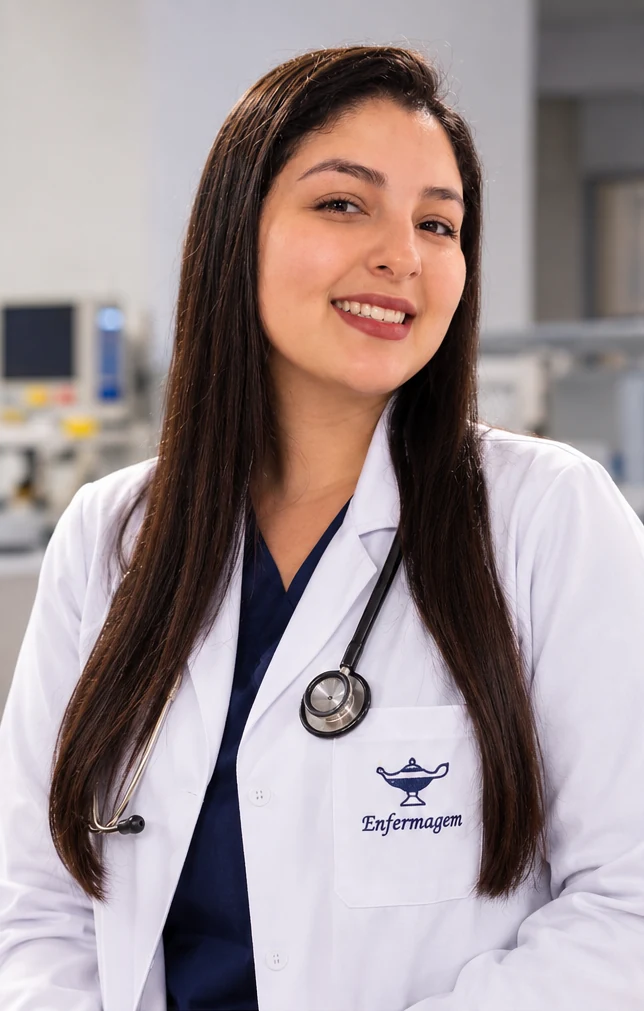 Retrato profissional da Enfermeira Poliana Guedes